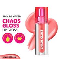 Trouble Maker Chaos Gloss Lipgloss Bunny Hop Pink 4pc Set + 1 Full Size Product Worth 25% Value Free