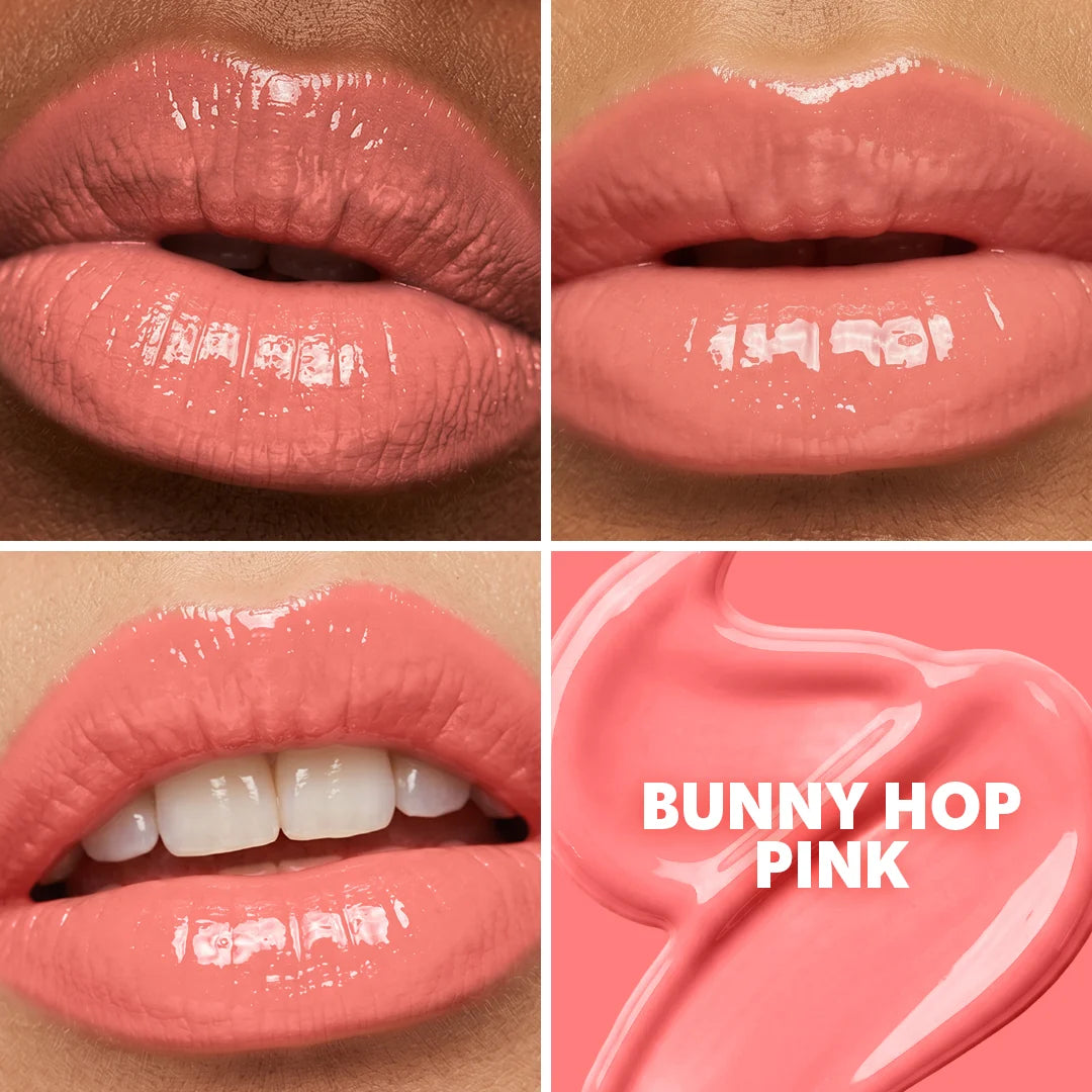 Trouble Maker Chaos Gloss Lipgloss Bunny Hop Pink 4pc Set + 1 Full Size Product Worth 25% Value Free