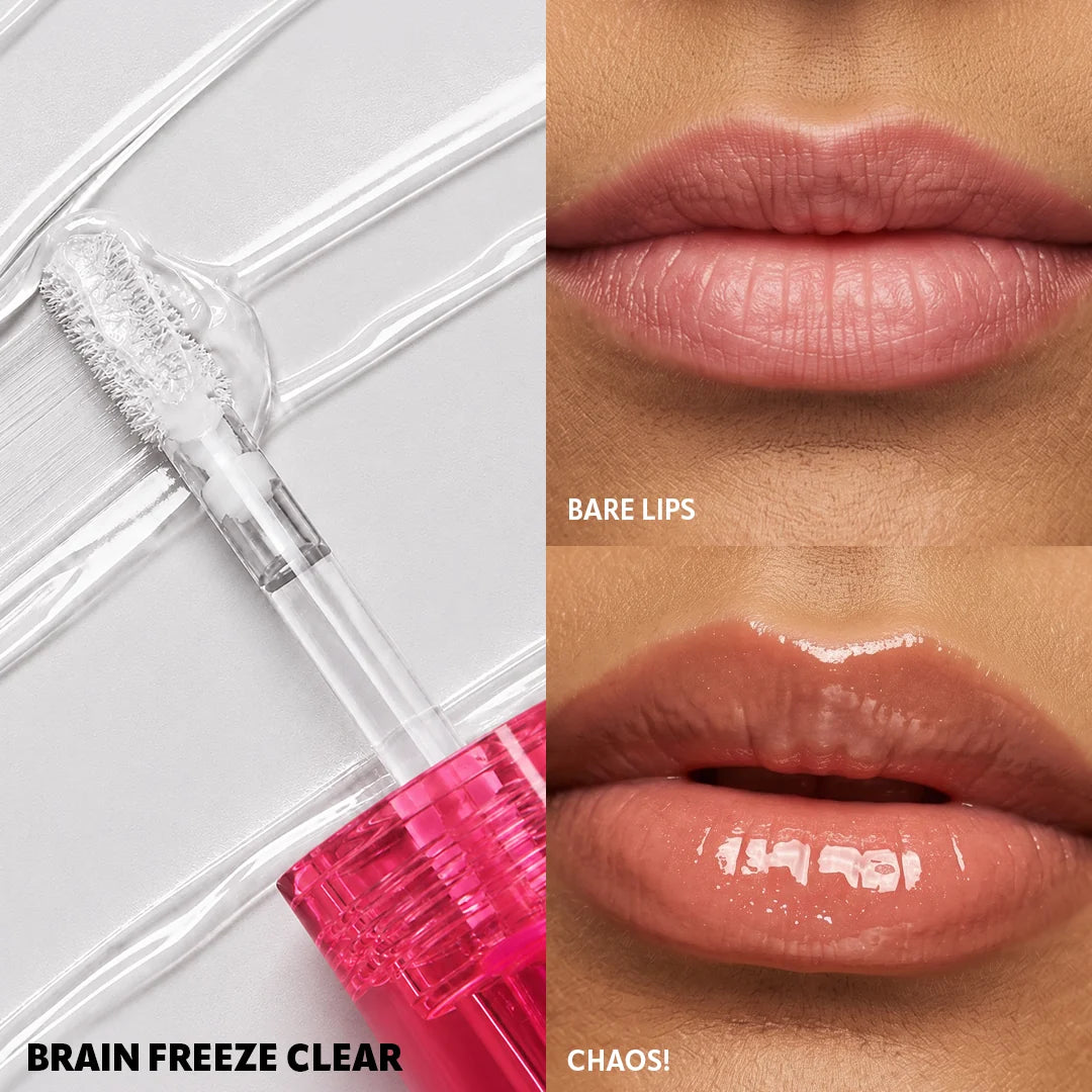 Trouble Maker Chaos Gloss Lipgloss Brain Freeze Clear 4pc Set + 1 Full Size Product Worth 25% Value Free