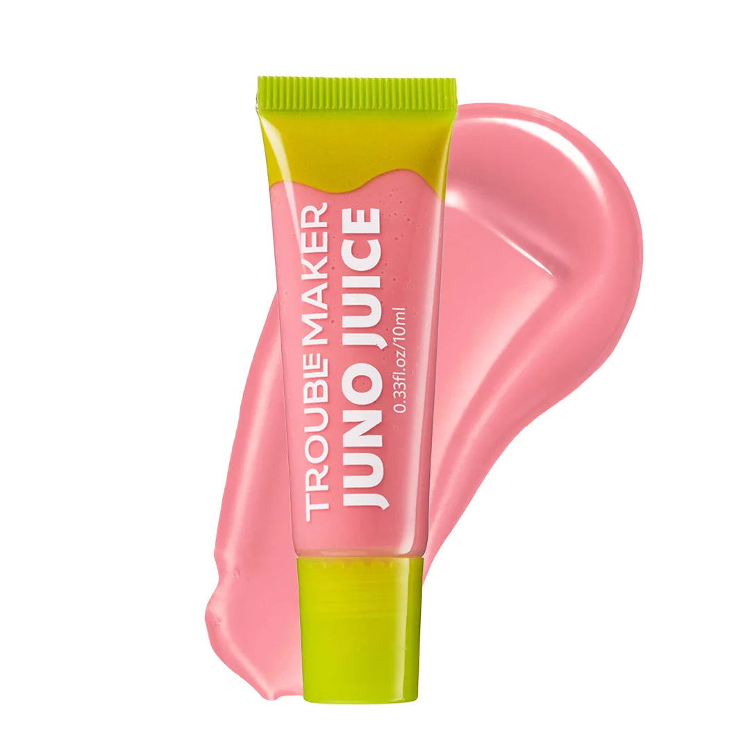 Trouble Maker Juno Juice Lipgloss Stevie Pink 4pc Set + 1 Full Size Product Worth 25% Value Free