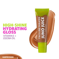 Trouble Maker Juno Juice Lipgloss Harper Nude 4pc Set + 1 Full Size Product Worth 25% Value Free