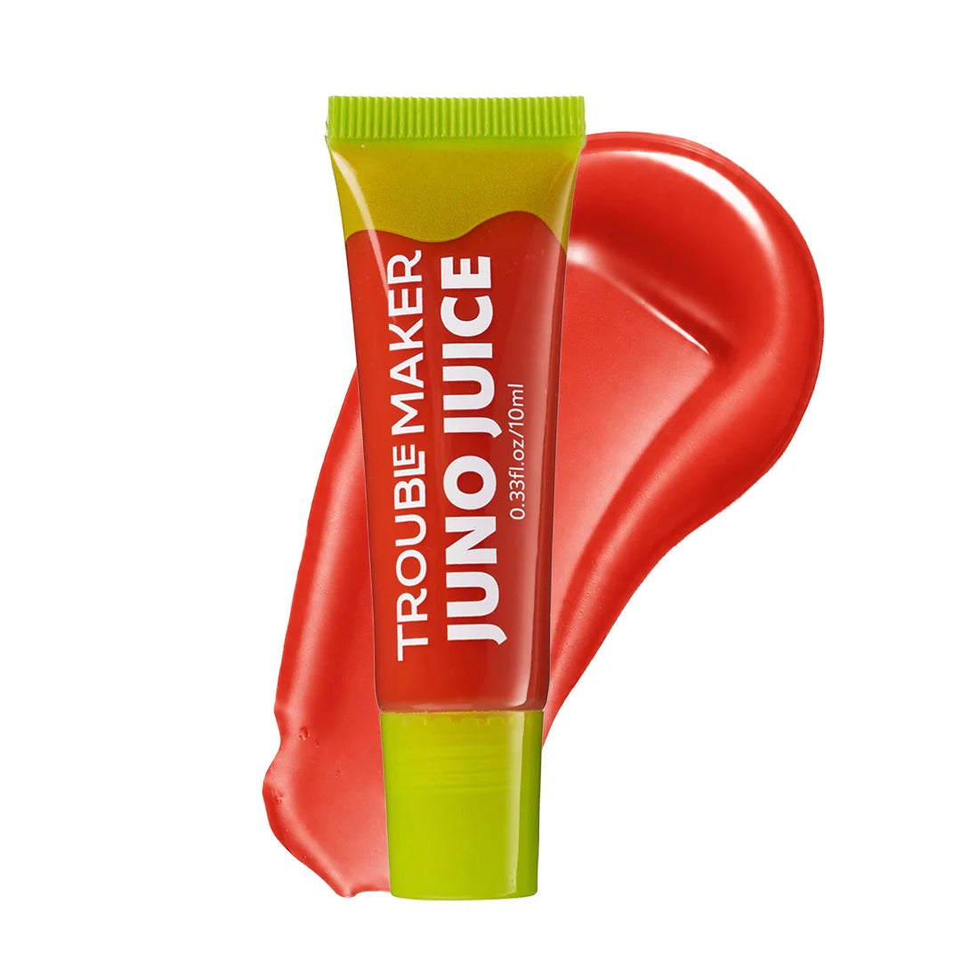 Trouble Maker Juno Juice Lipgloss Milo Peach 4pc Set + 1 Full Size Product Worth 25% Value Free