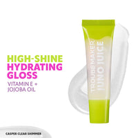 Trouble Maker Juno Juice Lipgloss Casper Clear Shimmer 4pc Set + 1 Full Size Product Worth 25% Value Free