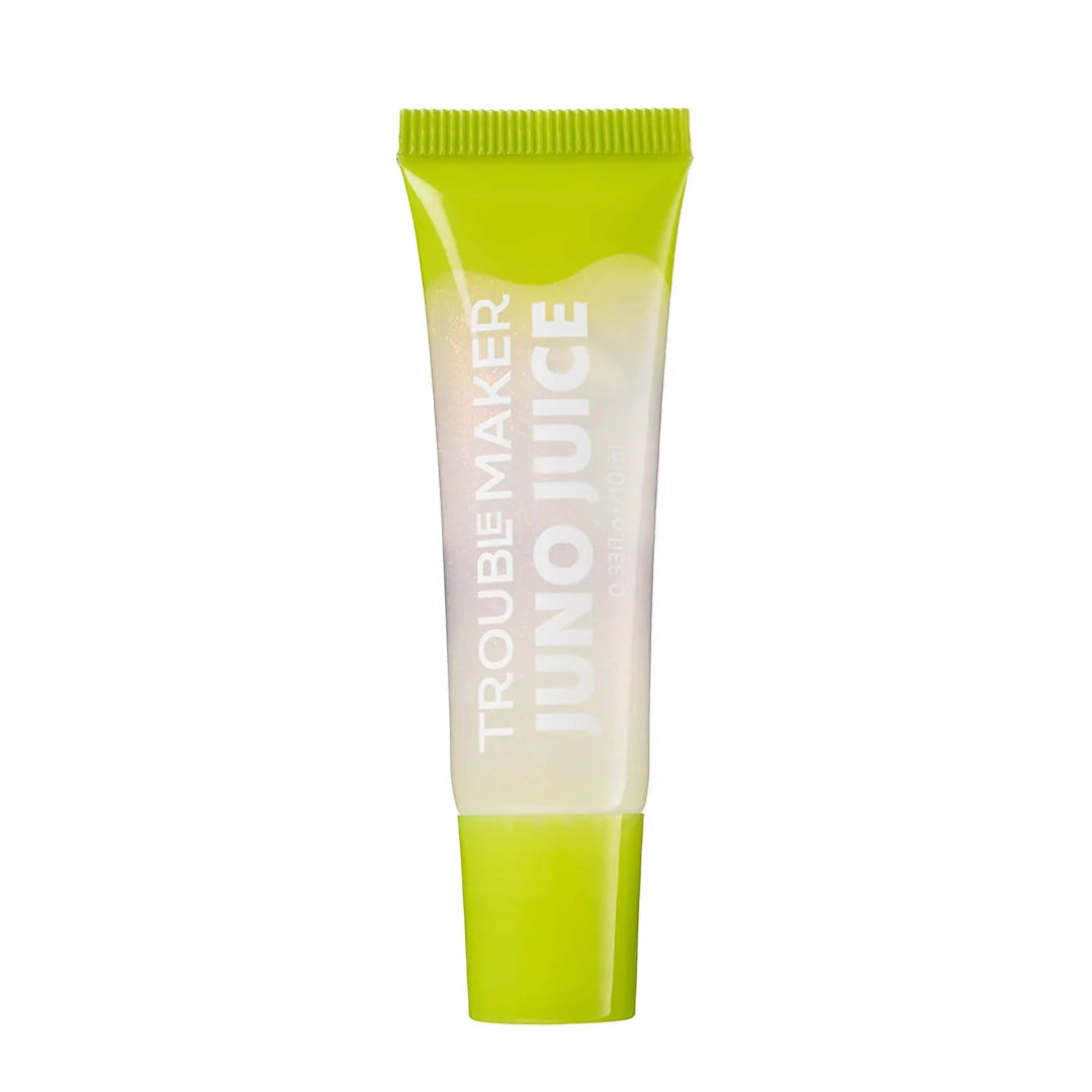 Trouble Maker Juno Juice Lipgloss Casper Clear Shimmer 4pc Set + 1 Full Size Product Worth 25% Value Free