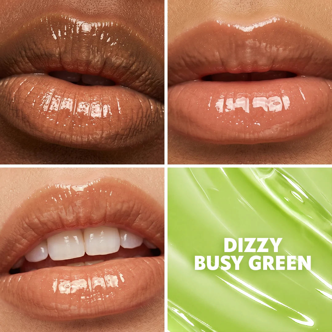 Trouble Maker Melt Down Lip Oil Dizzy Busy Green 4pc Set + 1 Full Size Product Worth 25% Value Free