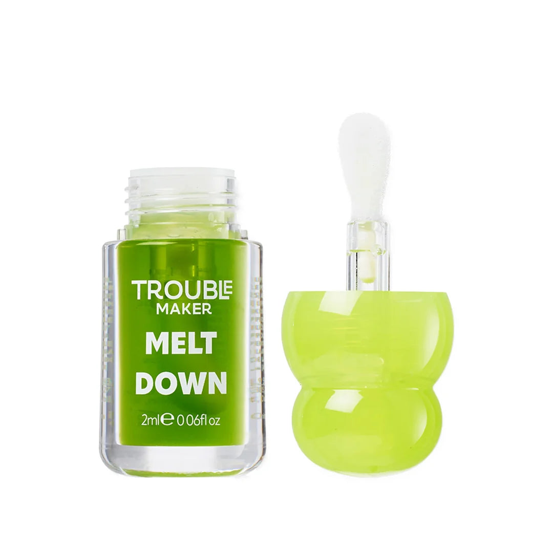 Trouble Maker Melt Down Lip Oil Dizzy Busy Green 4pc Set + 1 Full Size Product Worth 25% Value Free