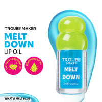 Trouble Maker Melt Down Lip Oil What a Melt Blue 4pc Set + 1 Full Size Product Worth 25% Value Free