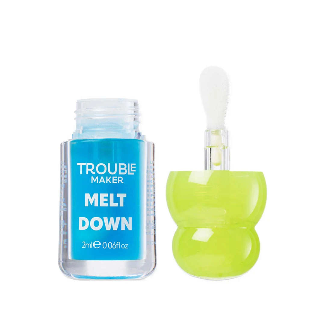 Trouble Maker Melt Down Lip Oil What a Melt Blue 4pc Set + 1 Full Size Product Worth 25% Value Free