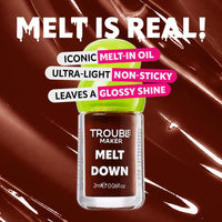 Trouble Maker Melt Down Lip Oil Snapper Brown 4pc Set + 1 Full Size Product Worth 25% Value Free