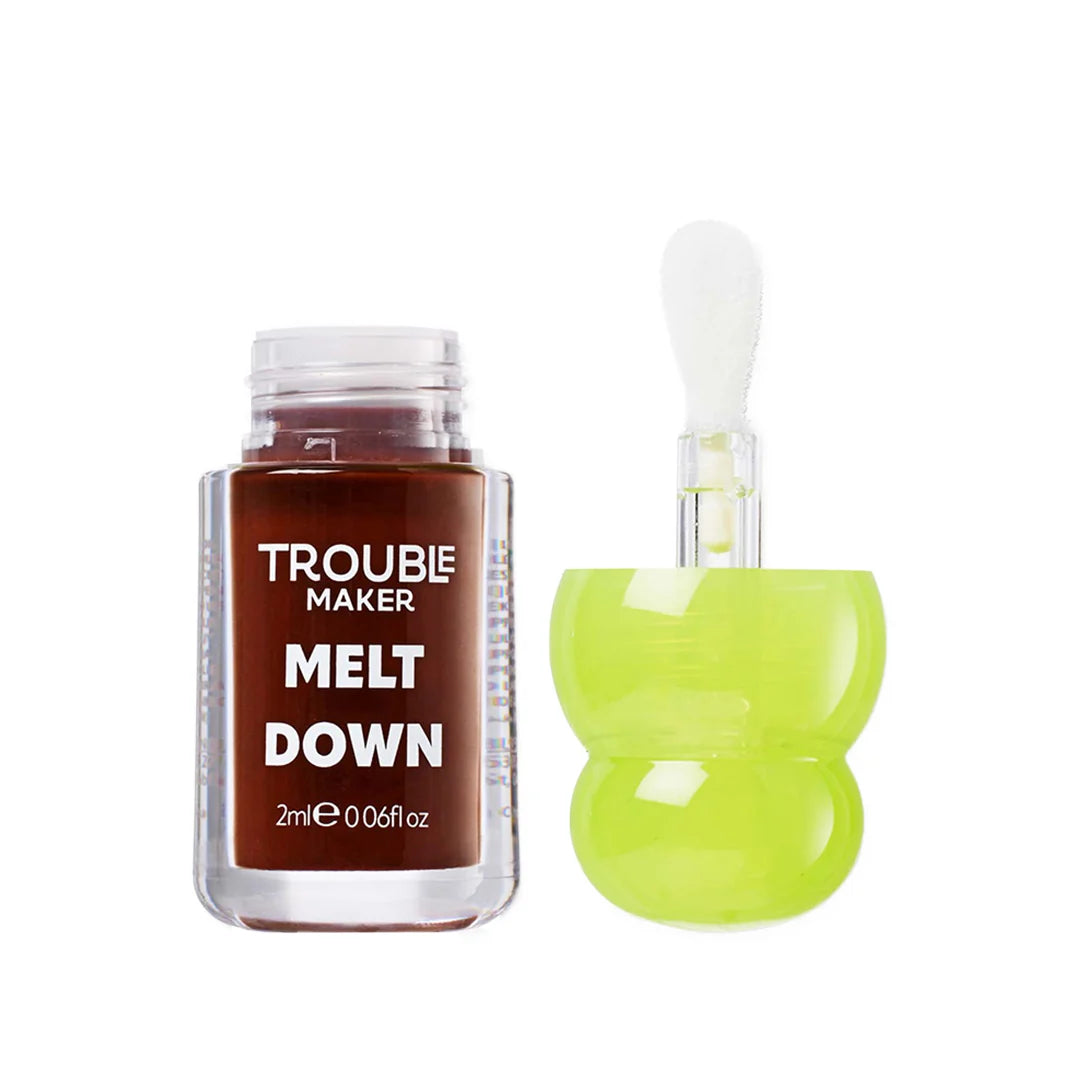 Trouble Maker Melt Down Lip Oil Snapper Brown 4pc Set + 1 Full Size Product Worth 25% Value Free