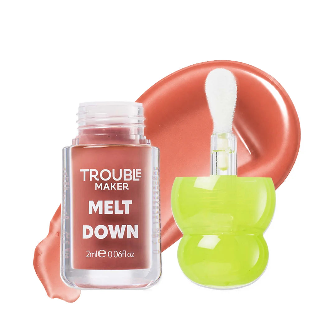 Trouble Maker Melt Down Lip Oil Slip n Slide Nude 4pc Set + 1 Full Size Product Worth 25% Value Free