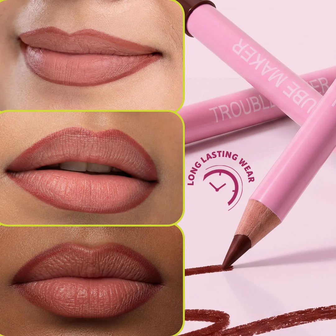 Trouble Maker Overdo It Lip Liner Pencil Ruby Who Red 4pc Set + 1 Full Size Product Worth 25% Value Free