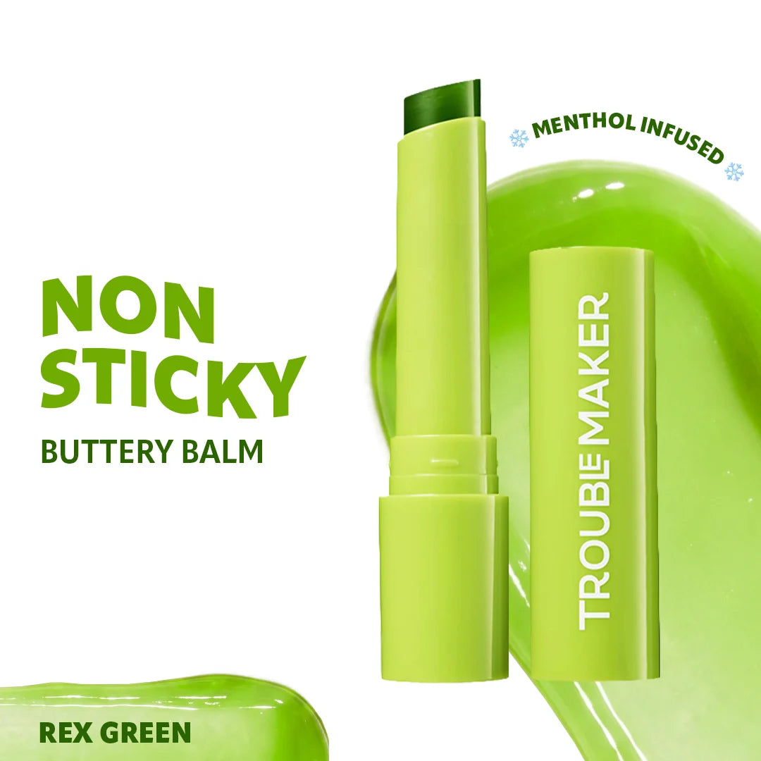 Trouble Maker Aura Lip Balm Rex Green 4pc Set + 1 Full Size Product Worth 25% Value Free