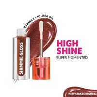 Trouble Maker Shimmie Gloss New Stakes Brown 4pc Set + 1 Full Size Product Worth 25% Value Free