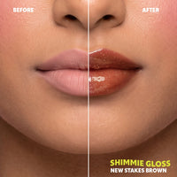 Trouble Maker Shimmie Gloss New Stakes Brown 4pc Set + 1 Full Size Product Worth 25% Value Free