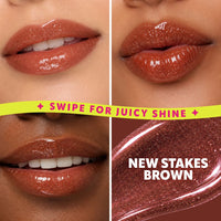 Trouble Maker Shimmie Gloss New Stakes Brown 4pc Set + 1 Full Size Product Worth 25% Value Free