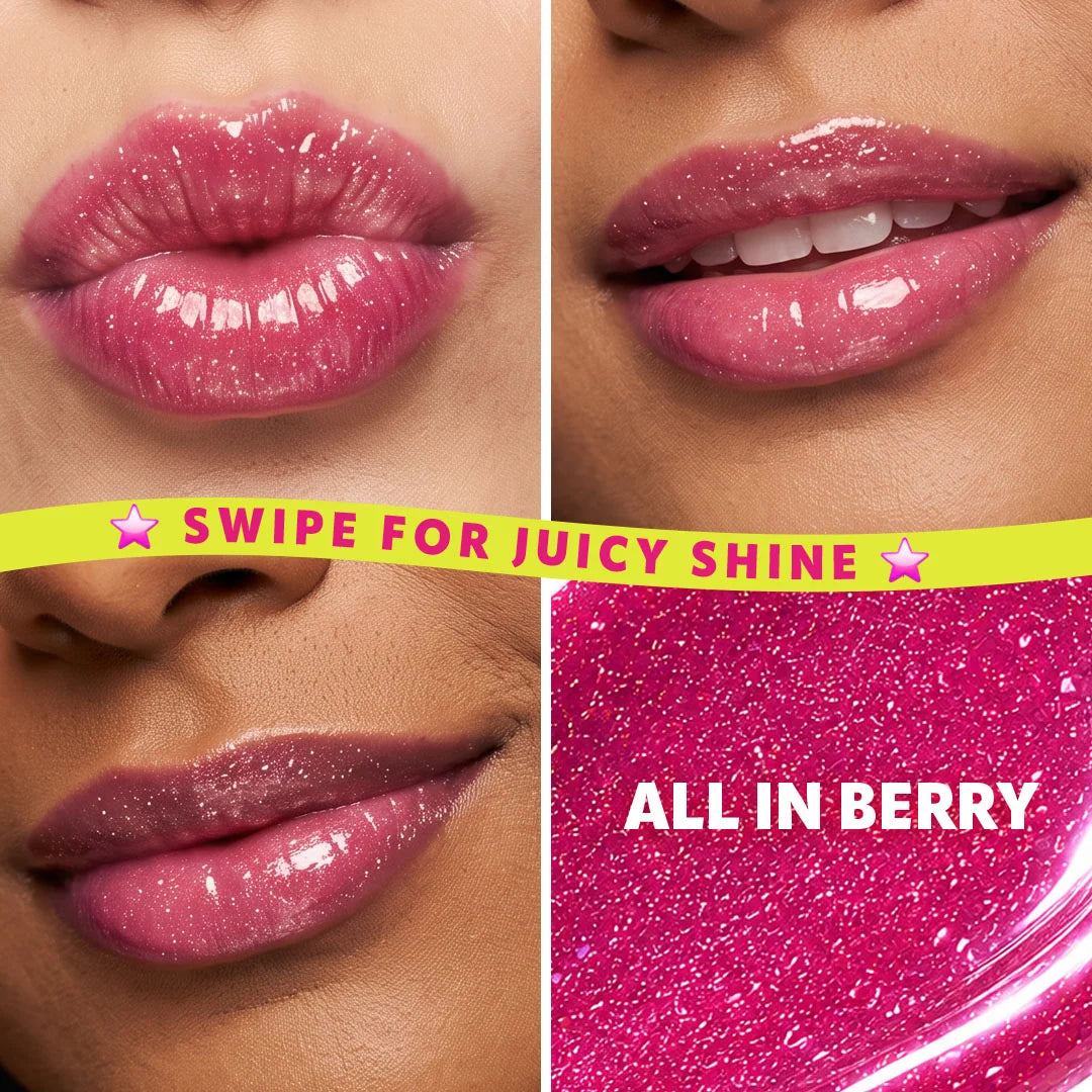 Trouble Maker Shimmie Gloss All In Berry 4pc Set + 1 Full Size Product Worth 25% Value Free