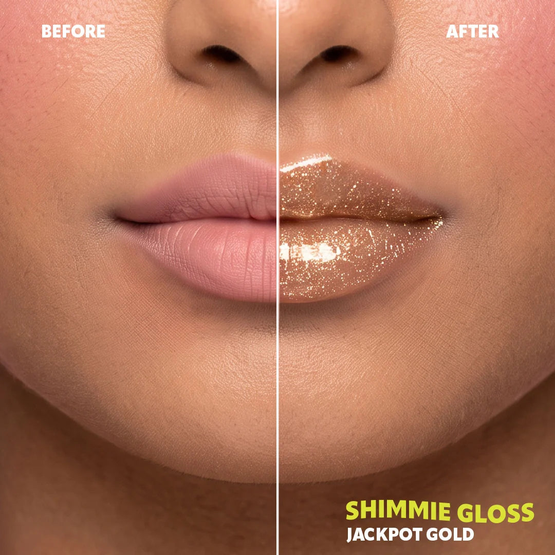 Trouble Maker Shimmie Gloss Jackpot Gold 4pc Set + 1 Full Size Product Worth 25% Value Free