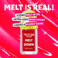 Trouble Maker Melt Down Lip Oil Overload Pink 4pc Set + 1 Full Size Product Worth 25% Value Free