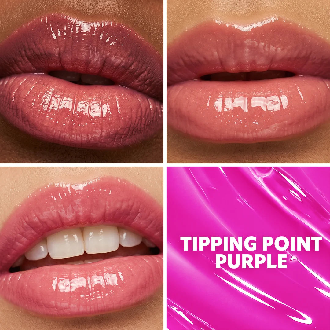 Trouble Maker Melt Down Lip Oil Tipping Point Purple 4pc Set + 1 Full Size Product Worth 25% Value Free