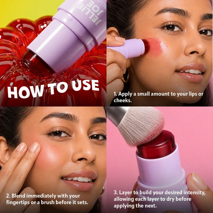 Trouble Maker Jellie Joe Stick Blush Lil Spritz Peach 4pc Set + 1 Full Size Product Worth 25% Value Free