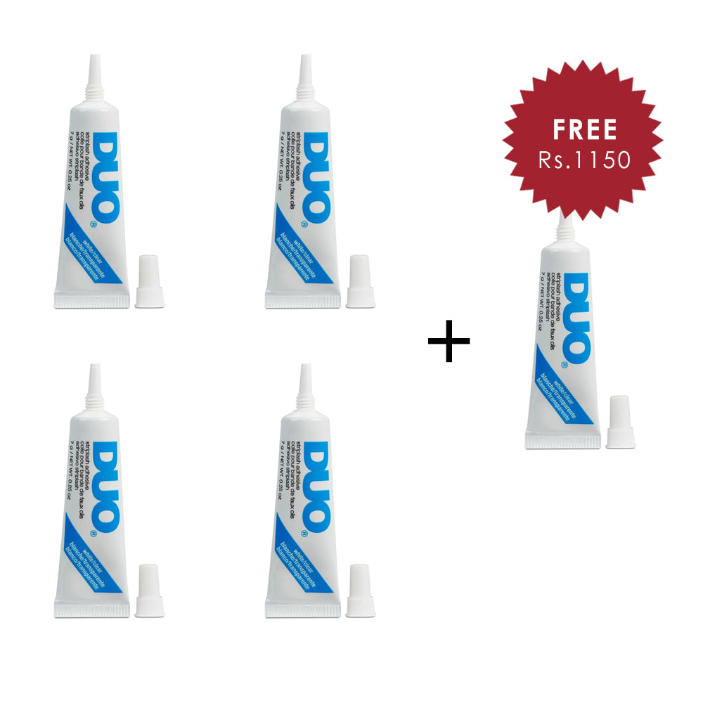 DUO Striplash Adhesive, Clear 4pc Set + 1 Full Size Product Worth 25% Value Free