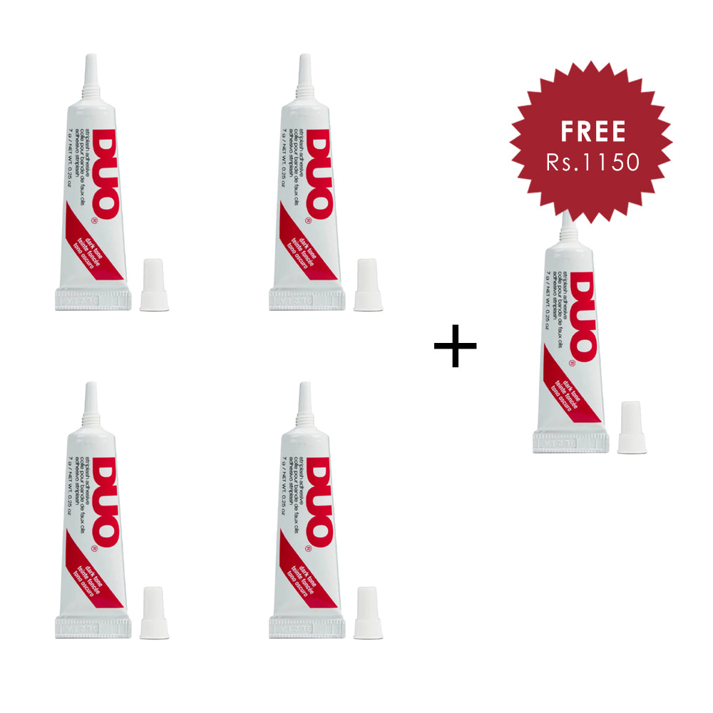 DUO Striplash Adhesive, Dark 4pc Set + 1 Full Size Product Worth 25% Value Free