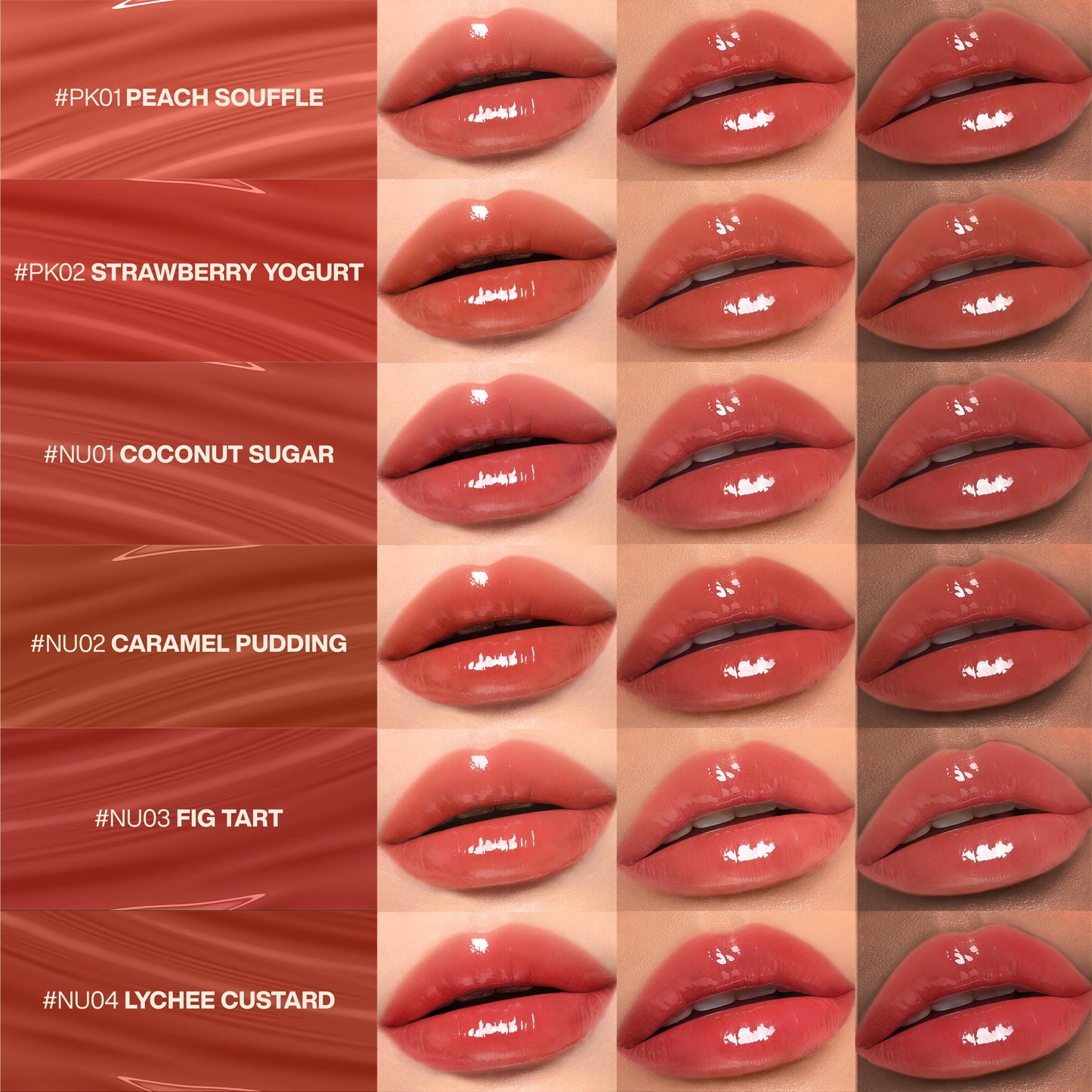 Focallure Watery Lip Balm-PK01 Peach Souffle 4pc Set + 1 Full Size Product Worth 25% Value Free