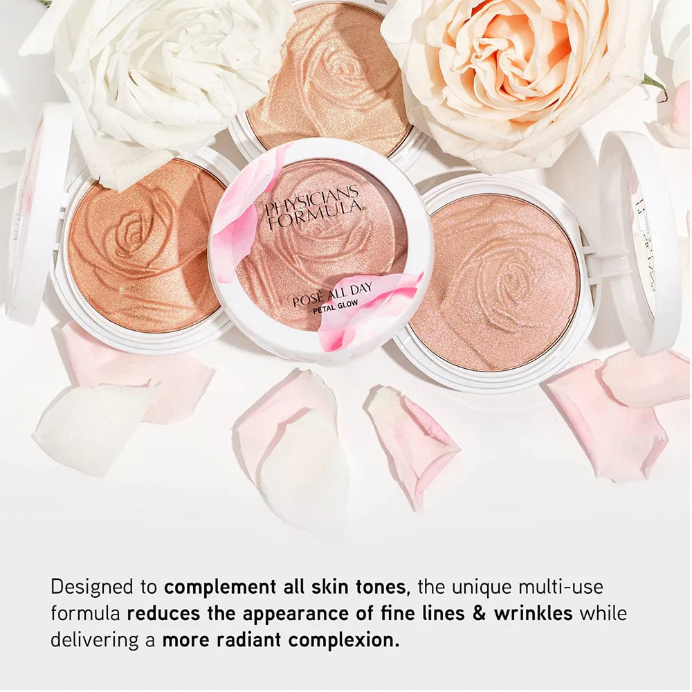 Physicians Formula Rosé All Day Petal Glow setting powder petal pink 4pc Set + 1 Full Size Product Worth 25% Value Free