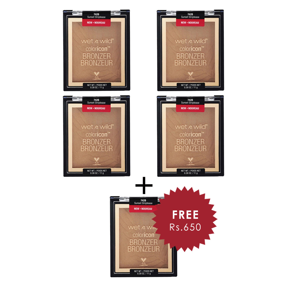 Wet N Wild Color Icon Bronzer - Sunset Striptease 4pc Set + 1 Full Size Product Worth 25% Value Free