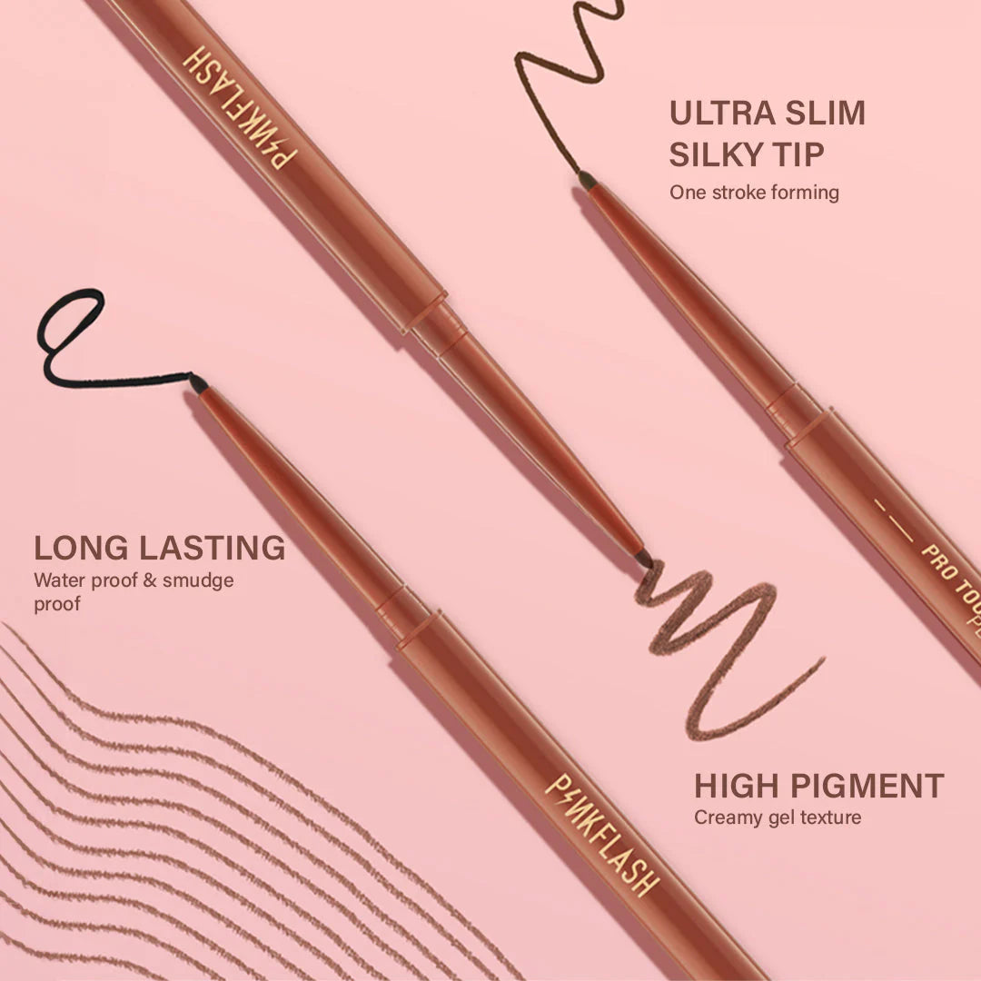 Pinkflash Pro Touch Pencil Eyeliner-#02 Brown 4pc Set + 1 Full Size Product Worth 25% Value Free