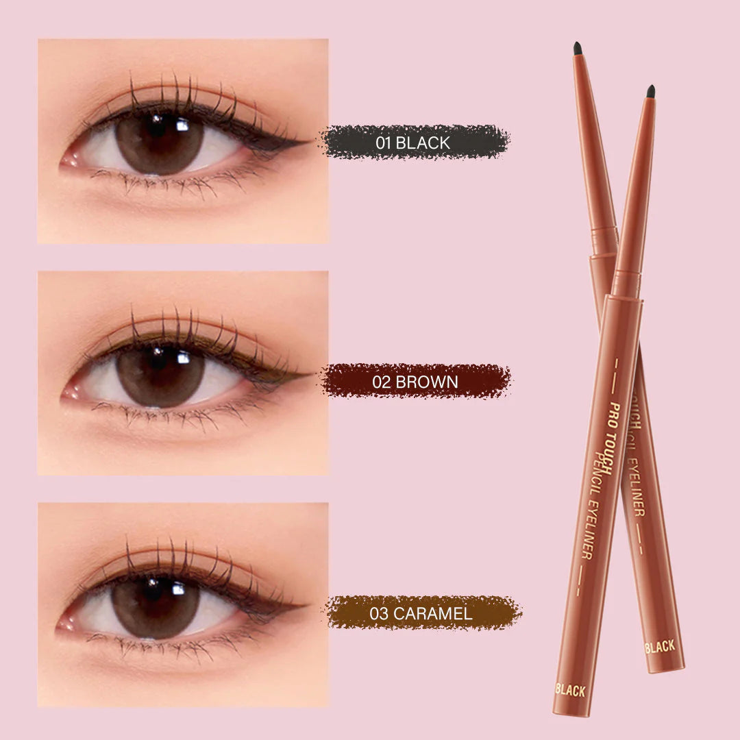 Pinkflash Pro Touch Pencil Eyeliner-#02 Brown 4pc Set + 1 Full Size Product Worth 25% Value Free