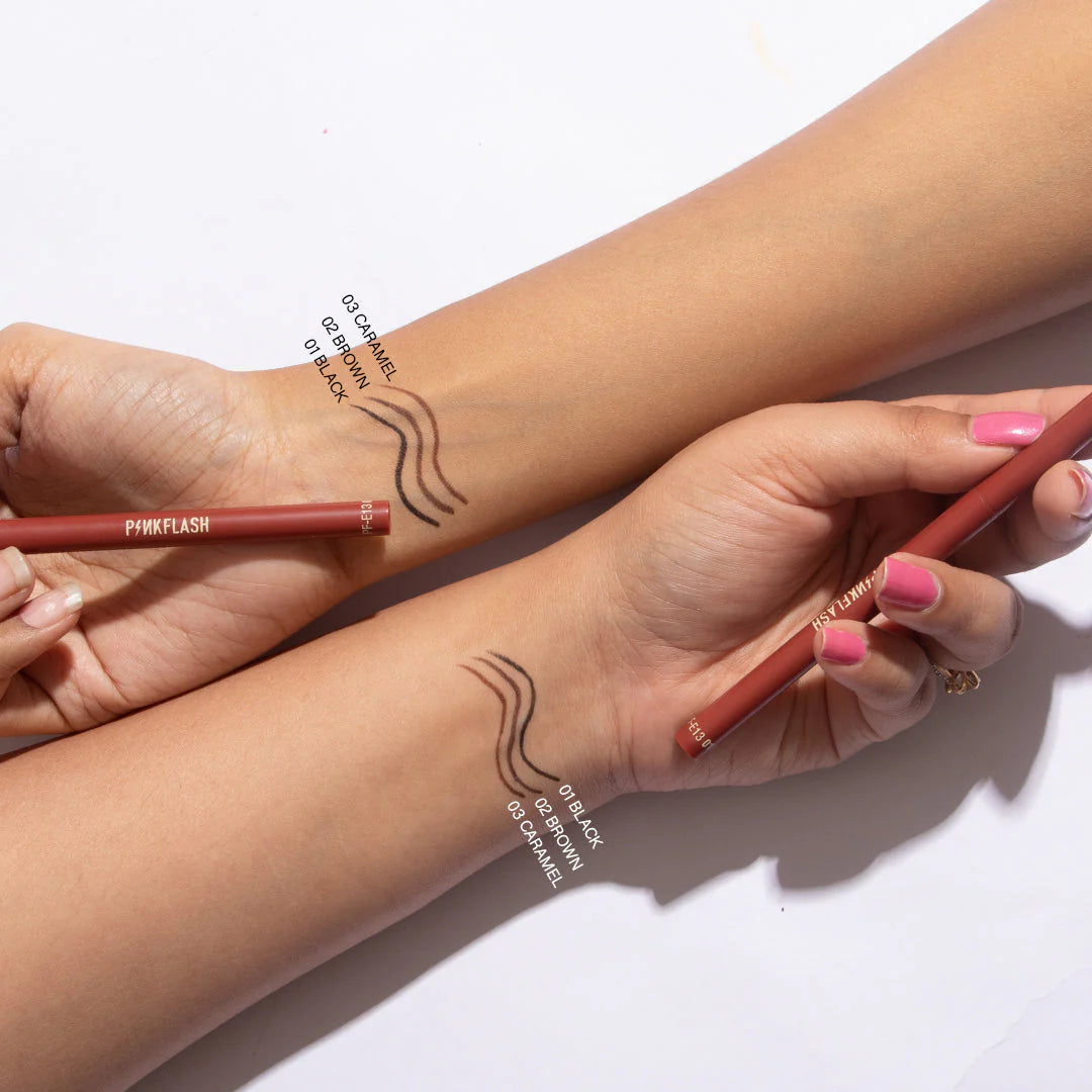Pinkflash Pro Touch Pencil Eyeliner-#02 Brown 4pc Set + 1 Full Size Product Worth 25% Value Free