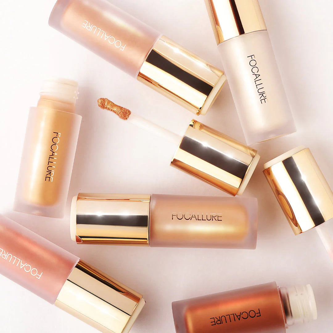 Focallure Light To Light Liquid Highlighter #PK03 Vibrations 4pc Set + 1 Full Size Product Worth 25% Value Free