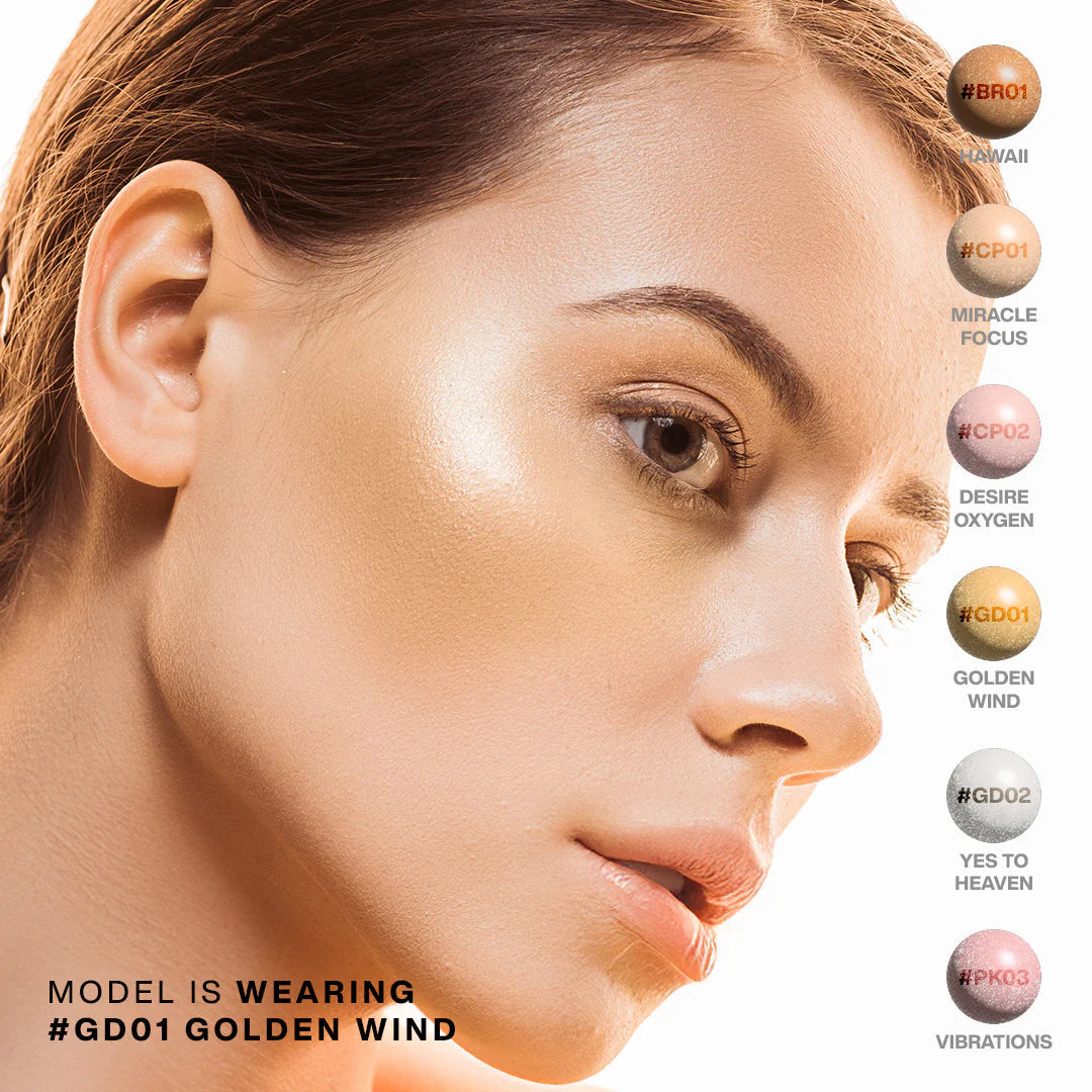 Focallure Light To Light Liquid Highlighter #GD01- Golden Wind 4pc Set + 1 Full Size Product Worth 25% Value Free