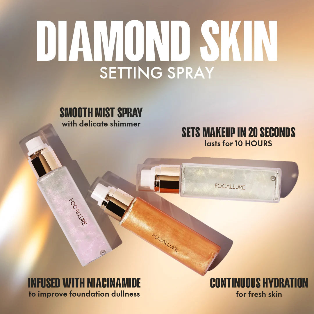 Focallure Diamond Skin Setting Spray- PK01 Magic Potion 4pc Set + 1 Full Size Product Worth 25% Value Free
