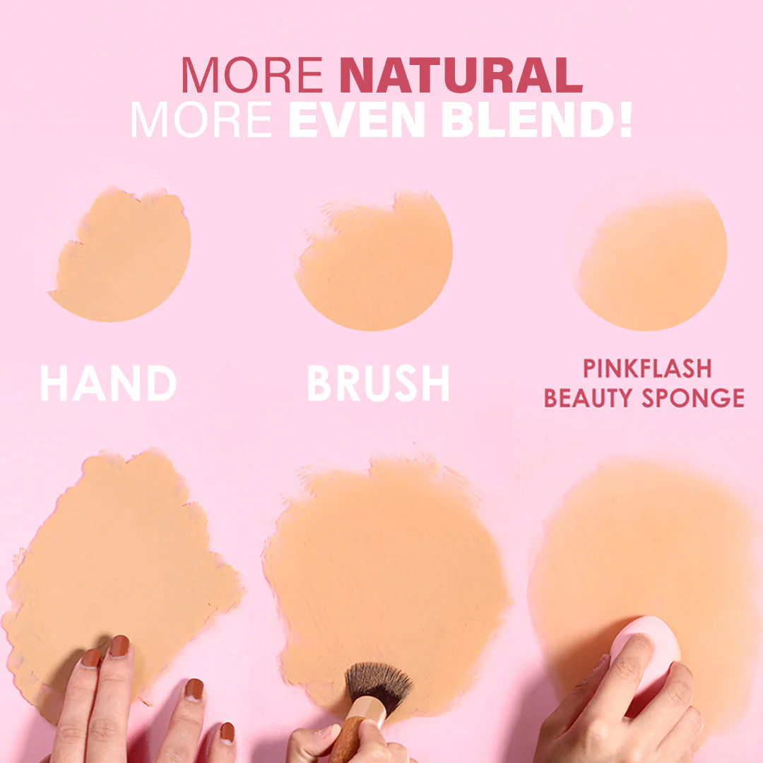 Pinkflash Beauty blender Pink 4pc Set + 1 Full Size Product Worth 25% Value Free