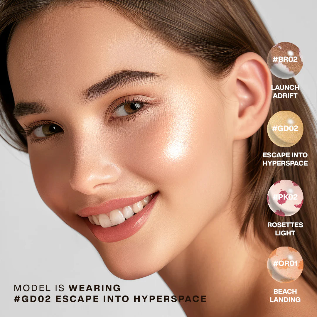 Focallure Star Crash Stretchy Highlighter GD02 Escape Into Hyperspace 4pc Set + 1 Full Size Product Worth 25% Value Free