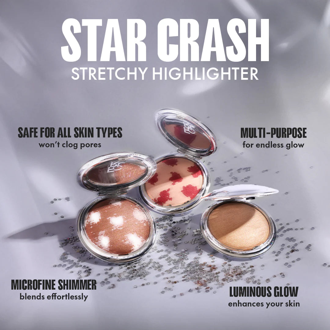 Focallure Star Crash Stretchy Highlighter PK02 Rosettes Light 4pc Set + 1 Full Size Product Worth 25% Value Free