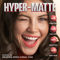 Focallure Lasting Matte Lipstick-PK01 Coral Pink 4pc Set + 1 Full Size Product Worth 25% Value Free