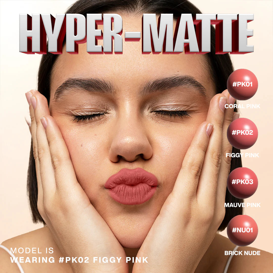 Focallure Lasting Matte Lipstick-HOT PK02 Figgy Pink 4pc Set + 1 Full Size Product Worth 25% Value Free