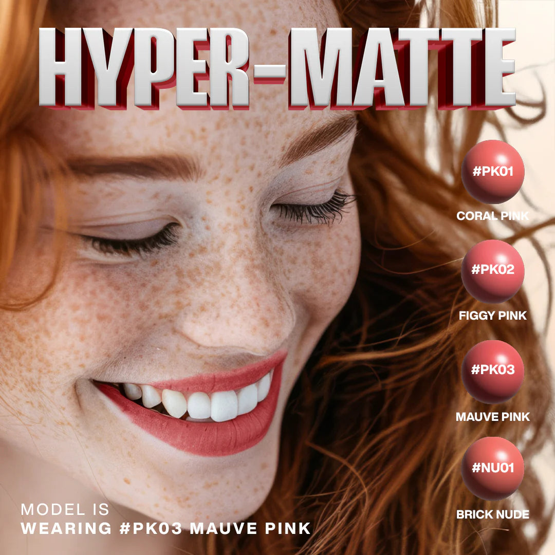 Focallure Lasting Matte Lipstick-PK03 Mauve Pink 4pc Set + 1 Full Size Product Worth 25% Value Free