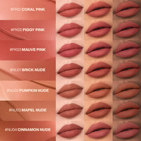 Focallure Lasting Matte Lipstick-NU02 Pumpkin Nude 4pc Set + 1 Full Size Product Worth 25% Value Free
