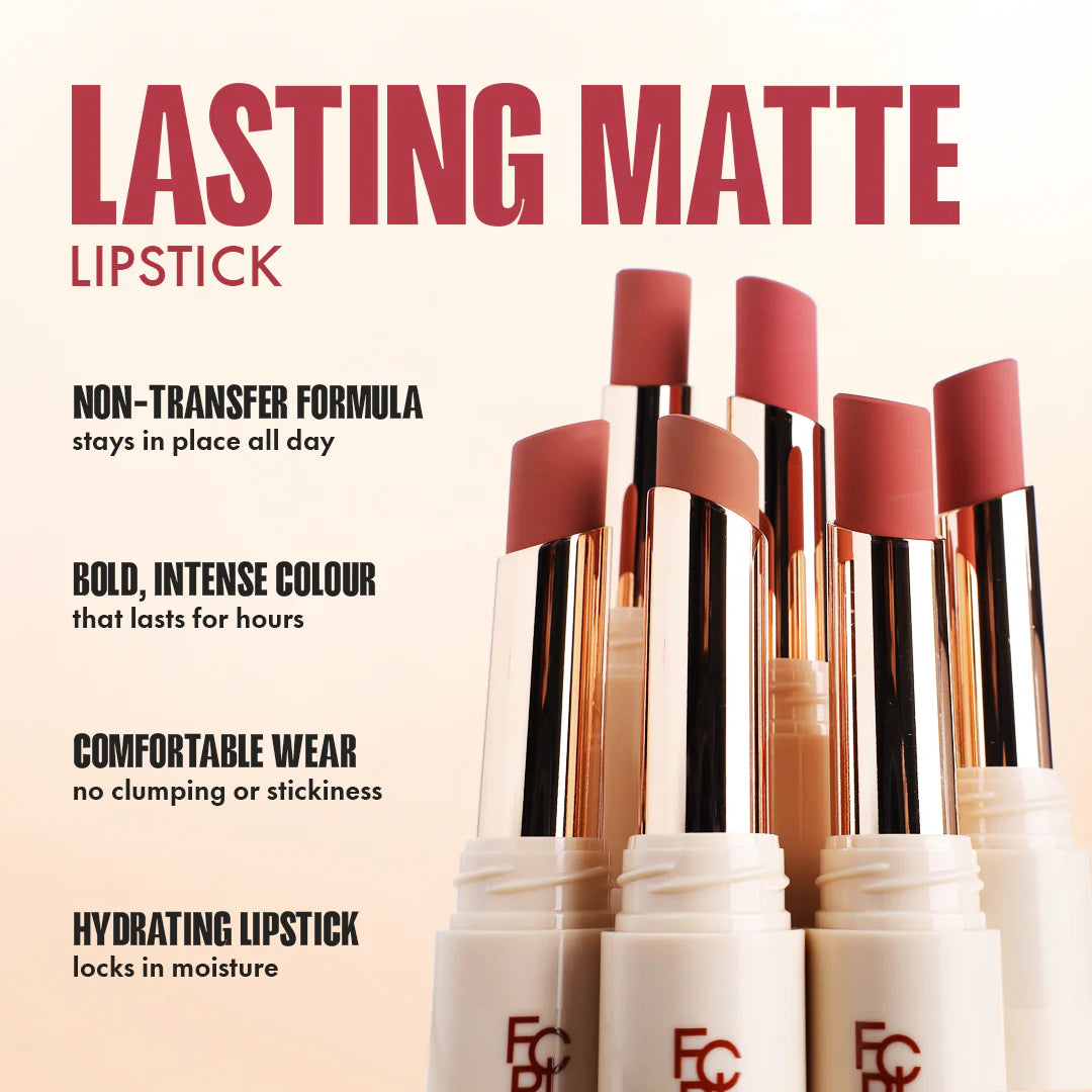 Focallure Lasting Matte Lipstick-NU03 Maple Nude 4pc Set + 1 Full Size Product Worth 25% Value Free