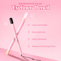 Pinkflash Waterproof Kajal Eeyliner Pencil-WT01 White 4pc Set + 1 Full Size Product Worth 25% Value Free