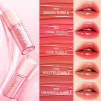 Pinkflash Watery Transferproof Lip Cream-PK03 Rose Bubble 4pc Set + 1 Full Size Product Worth 25% Value Free