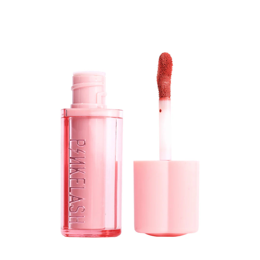 Pinkflash Watery Transferproof Lip Cream-PK03 Rose Bubble 4pc Set + 1 Full Size Product Worth 25% Value Free