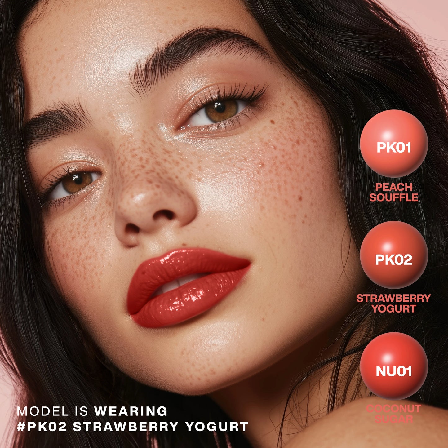 Focallure Watery Lip Balm-PK02 Strawberry Yogurt 4pc Set + 1 Full Size Product Worth 25% Value Free