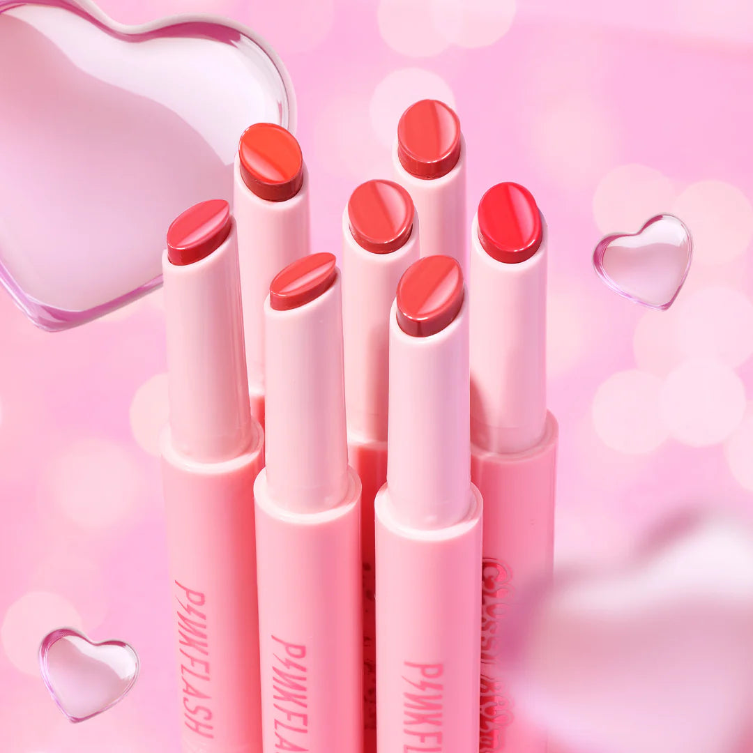 Pinkflash Volumizing Glossy Balm-NU02 Summer Apricot 4pc Set + 1 Full Size Product Worth 25% Value Free