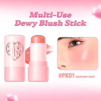 Pinkflash Dewy Blush Stick-PK01 Grapefruit Heart shimmer 4pc Set + 1 Full Size Product Worth 25% Value Free
